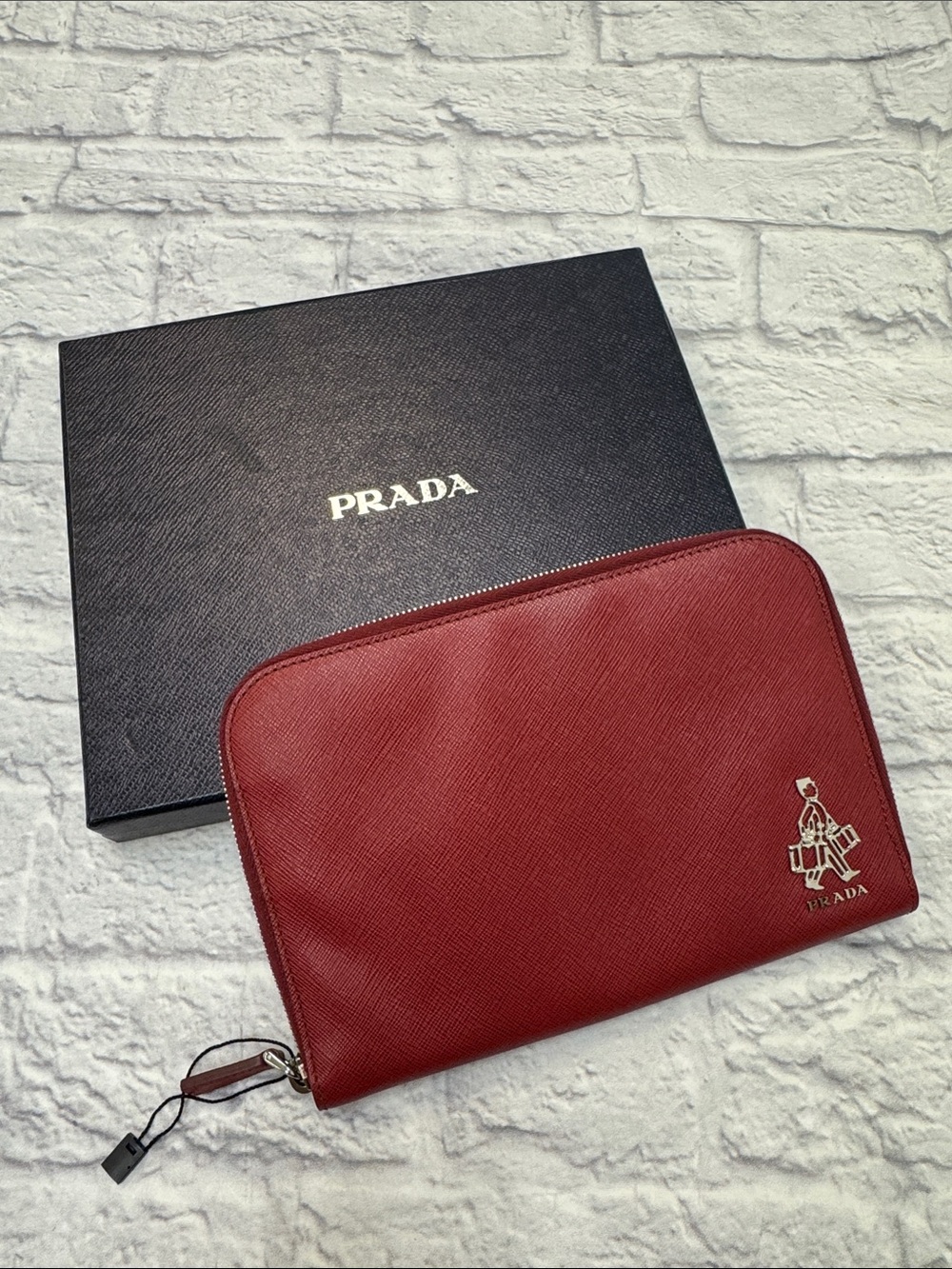 Prada Saffiano Travel Leather Pouch